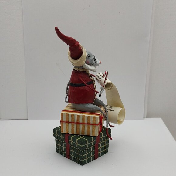 Lori Mitchell Christmas Santa Mouse Figurine - Christmas Mouse - Retired - Picture 7 of 9